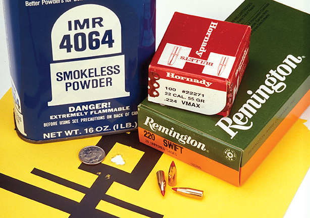 Working with another classic, the 220 Swift, it was discovered that after all the bad news the cartridge started out with in 1935, in modern times, it can still hold its own with dime-sized groups like this.